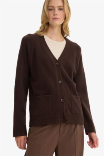 Oversize Fit V-Neck Knitwear Cardigan