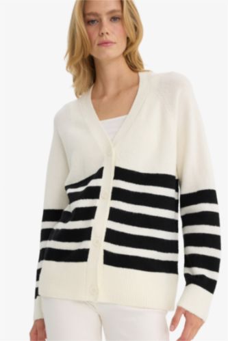 Oversize Fit V-Neck Knitwear Cardigan
