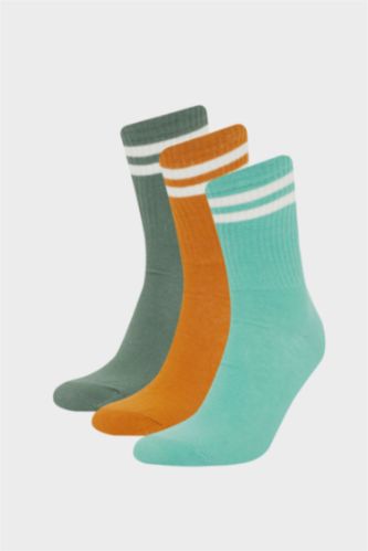 Erkek 3'lü Pamuklu Uzun Çorap