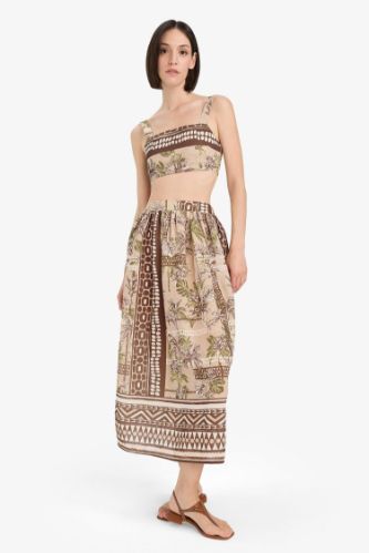 Regular Fit Desenli Plaj Maxi Eteği-Fall in Love