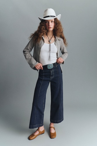 WOMAN Dark Blue Culotte Fit High Waist Jeans