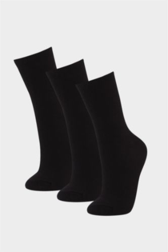 نساء أسود 3 piece Cotton Long sock