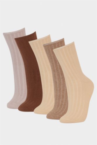 Lot de 5 Chaussettes longues en coton pour femme