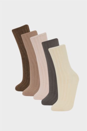 Lot de 5 Chaussettes longues en coton pour femme