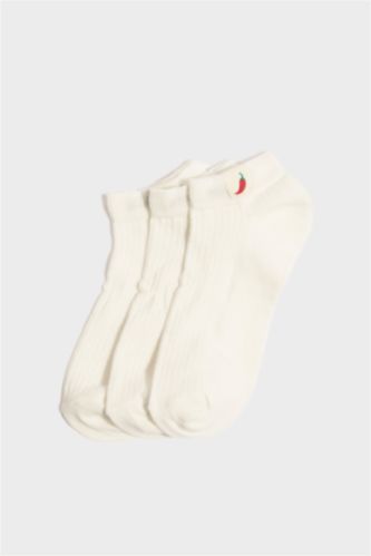 Kadın 3'lü Pamuklu Patik Çorap