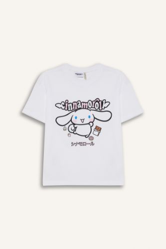 Kız Çocuk Hello Kitty Relax Fit Bisiklet Yaka Kısa Kollu Tişört
