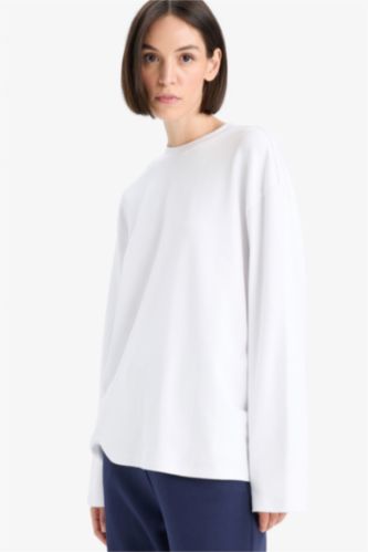 Oversize Fit Crew Neck Long Sleeve T-shirt