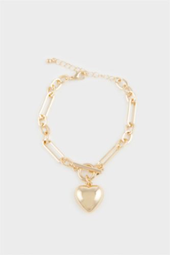 Kadın Kalpli Gold Bileklik