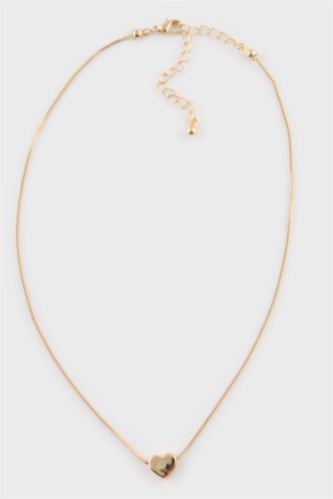 Kadın Minimal Kalp Gold Kolye