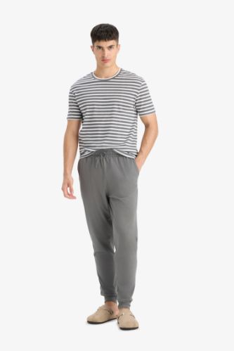 Pijama Takımı Çizgili Kısa Kollu Üst Uzun Alt