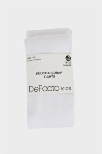 Kız Çocuk 2'li Pamuklu Külotlu Çorap