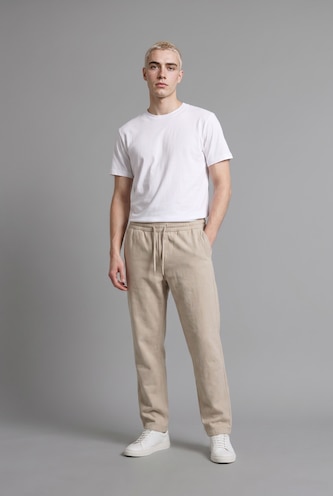 MAN Light Grey 100% Cotton Baggy Fit Trousers