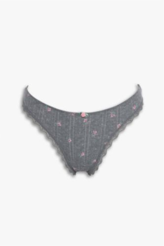 Çiçekli Dantel Detaylı Brazilian Külot