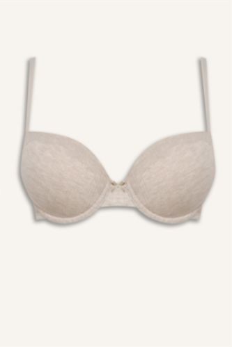 نساء ميلانج بني فاتح حمالة صدر برا تيشيرت مبطن