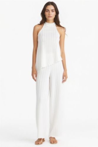 Женщины Бежевый Широкие брюки с эффектом брумчук