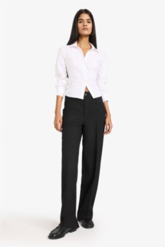 Straight Fit Fleto Cepli Normal Bel Standart Boy Pantolon