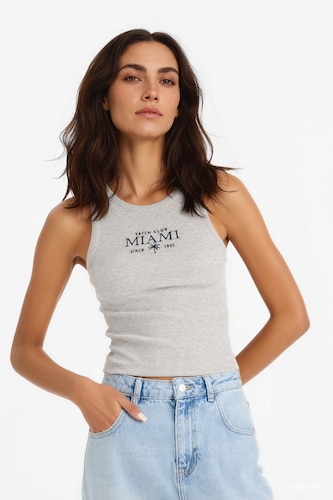 FEMME Gris Coupe slim raccourcie