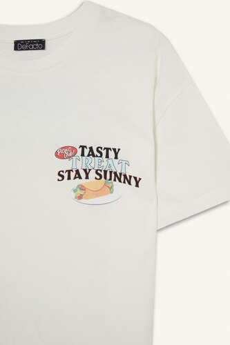 Oversize Crew Neck Back Printed T-Shirt