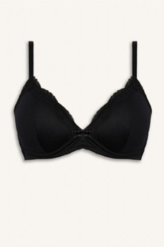 Kadın Siyah Micro Kaplı Dolgusuz Balensiz Bralet