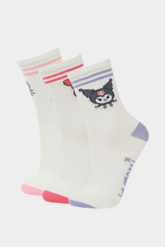 Kız Çocuk Hello Kitty 3'lü Pamuklu Uzun Çorap