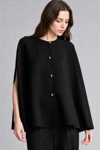 FEMME Noir Gilet en maille à col rond Coupe régulière décontractée