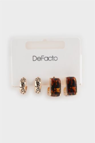 Woman 2 Piece Gold Earrings