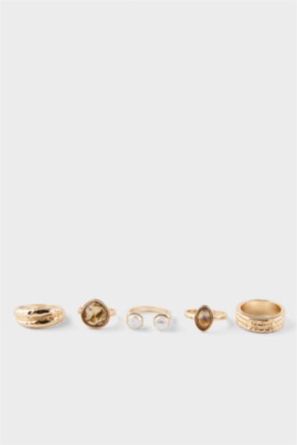 Kadın 5'li Gold Yüzük