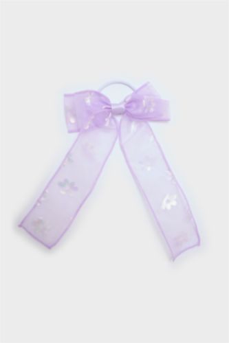 Kız Çocuk Lila Fiyonk Lastik Toka