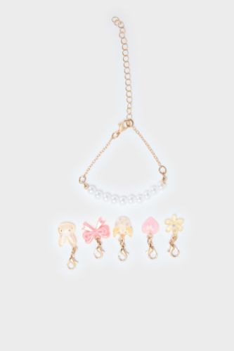 Kız Çocuk 6'lı Çıkarılabilir Charmlı İncili Bileklik