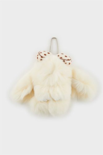 Kadın Bej Tavşan Charm Anahtarlık