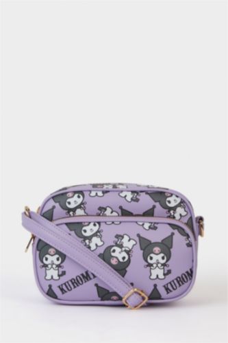 Kız Çocuk - Genç Kız Lila Kız Çocuk Kuromı Baskılı Çapraz Çanta