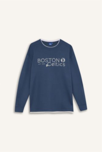 NBA Boston Celtıcs Boxy Fıt Bisiklet Yaka Skuba Dalgıç Kumaş Sweatshirt