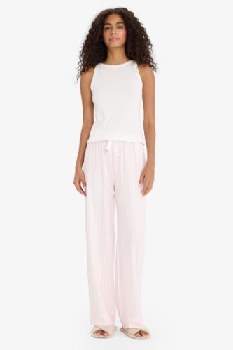 Regular Fit Çizgili Uzun Pijama Altı-Fall in Love