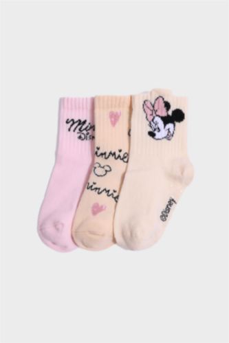 Lot de 3 Chaussettes longues en coton Minnie pour bébé fille