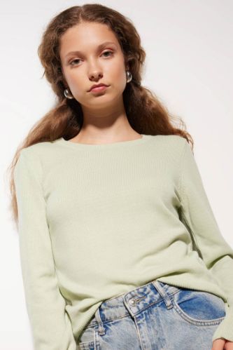 Regular Fit Crew Neck Basic Pullover