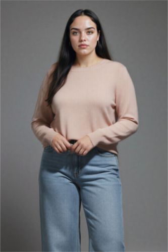 Pull en tricot à col rond Coupe régulière