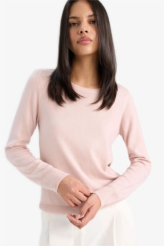 Pull en tricot à col rond Coupe régulière