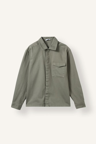 Men Light Khaki Boxy Fit Overshirt