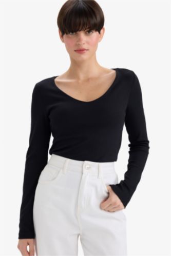 Slim Fit Basic Modal Long Sleeve T-Shirt