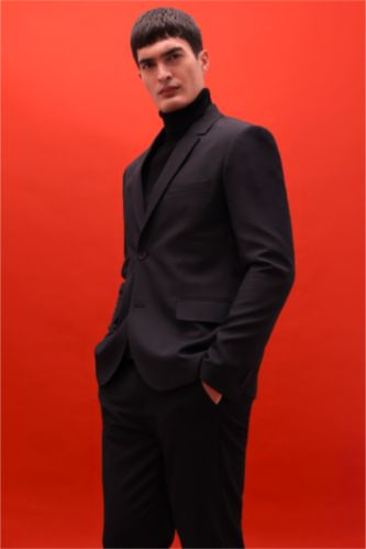 Облегающий твиловый блейзер Slim Fit на пуговицах