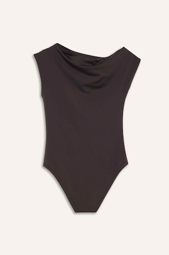 Slim Fit тар пішімді асимметриялық батырмалы боди