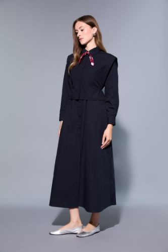 Campaign Collar Poplin Maxi Dress
