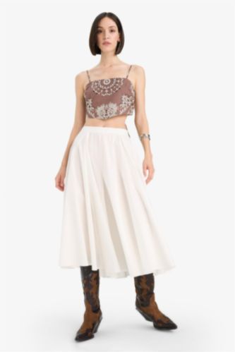 Woman White A Cut Maxi