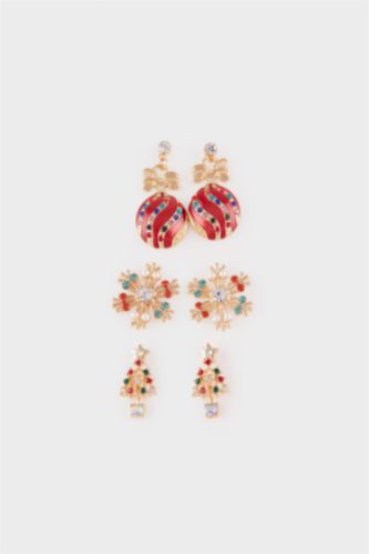 Yılbaşı Temalı Kadın 3'lü Küpe