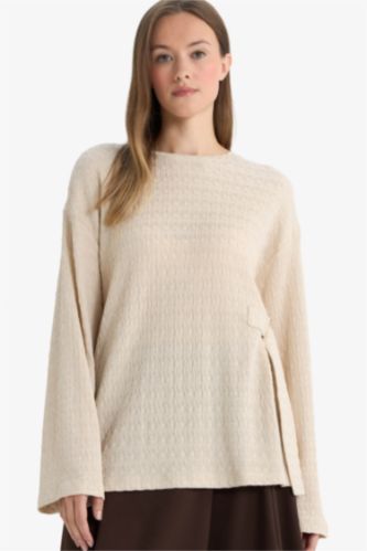 Relax Fit Crew Neck Crepe T-Shirt