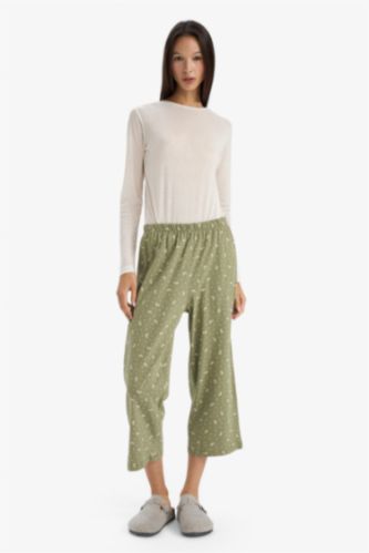 Beli Lastikli Desenli Pijama Altı-Fall in Love