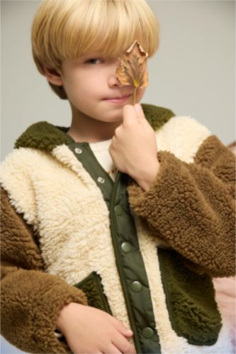 Baby Boy Hooded Plush Cardigan