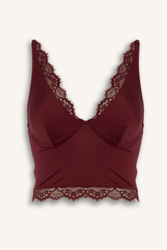 Saten Dantel Detaylı Üst-Fall in Love