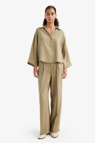 Wide Leg Yüksek Bel Geniş Paça Modal Pantolon