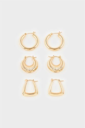 Kadın 3'lü Gold Küpe